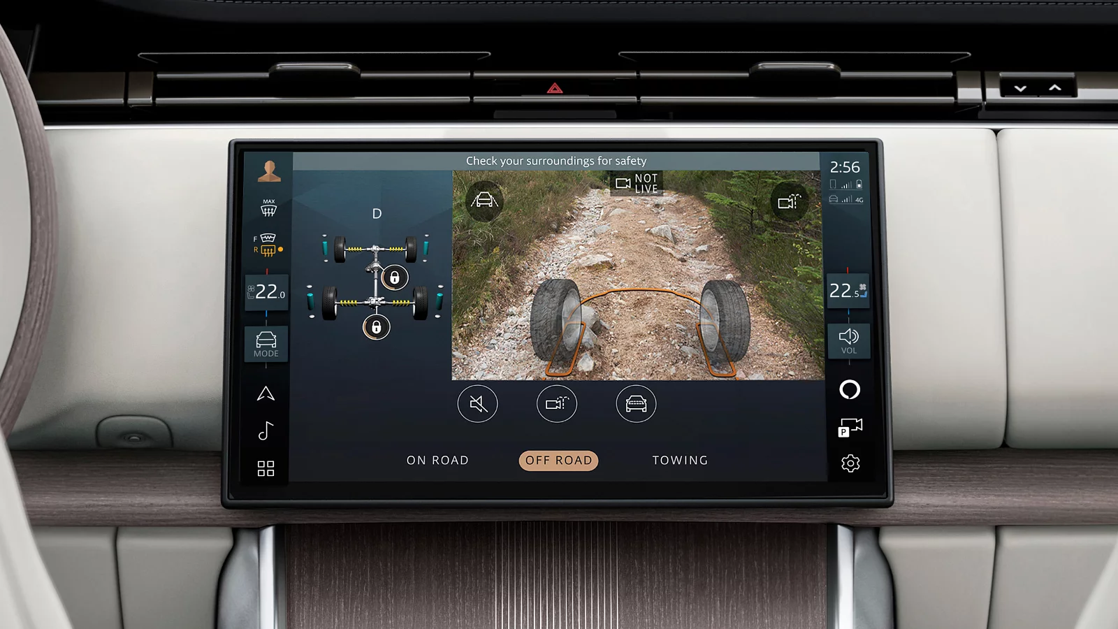 Màn hình cảm ứng trung tâm 13.1 inch thiết kế cong nổi trên xe Range Rover