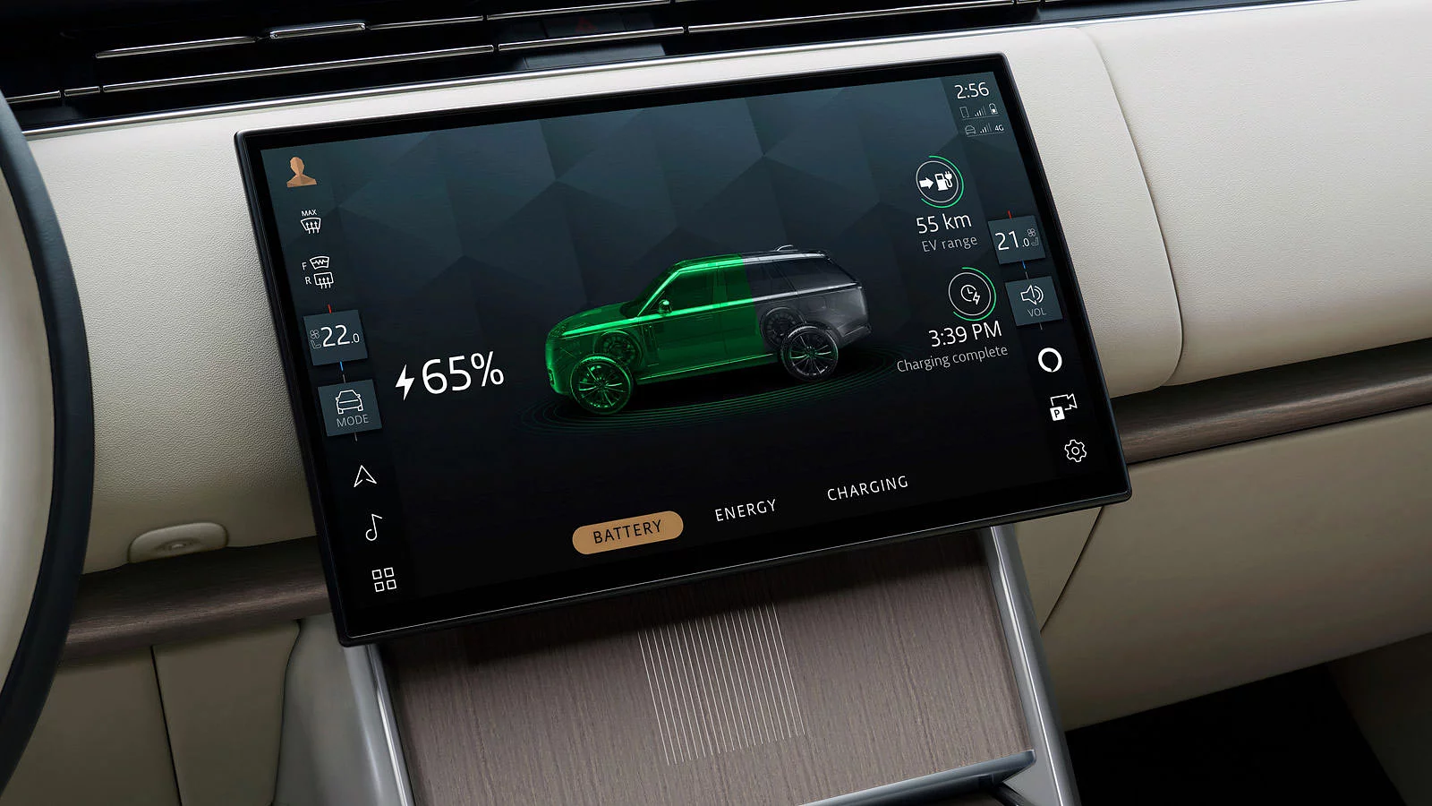 Khi nạp đầy 100% Pin Range Rover Autobiography có thể hoạt động quãng đường 121km